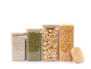Barattoli di stoccaggio quadrati stretti, set da 4, grandi, Ø8cm