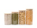 Narrow square storage jars, set of 4, large, Ø8cm