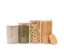 Narrow square storage jars, set of 4, large, Ø8cm