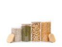 Bocaux de rangement carrés étroits, lot de 4, grand format, Ø8 cm
