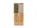 Barattoli di stoccaggio quadrati stretti, set da 4, grandi, Ø8cm