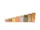 Round storage jars with bamboo lids, set of 4, 800ml