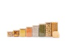 Round storage jars with bamboo lids, set of 4, 800ml