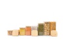 Round storage jars with bamboo lids, set of 4, 800ml
