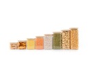 Round storage jars with bamboo lids, set of 4, 800ml