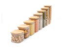 Round storage jars with bamboo lids, set of 4, 800ml