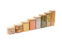 Bocaux de conservation ronds avec couvercles en bambou, lot de 4, 800 ml