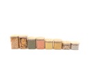 Round storage jars with bamboo lids, set of 4, 800ml