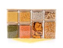 Bocaux de conservation ronds avec couvercles en bambou, lot de 4, 800 ml
