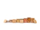 Round storage jars with bamboo lids, set of 4, 800ml
