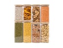 Bocaux de conservation ronds avec couvercles en bambou, lot de 4, 800 ml