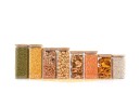 Bocaux de conservation ronds avec couvercles en bambou, lot de 4, 800 ml