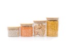 Narrow round storage jars, set of 4, small, Ø8cm