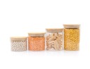 Narrow round storage jars, set of 4, small, Ø8cm