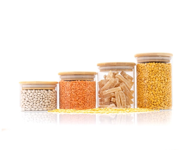 Bocaux de rangement ronds et étroits, lot de 4, petits, Ø8cm