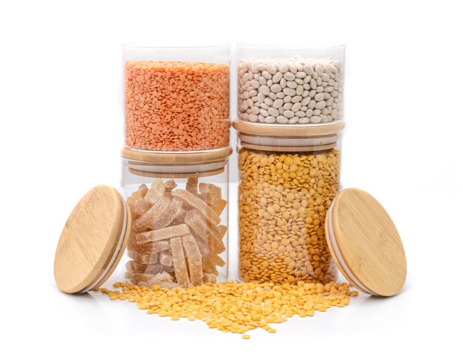 Bocaux de rangement ronds et étroits, lot de 4, petits, Ø8cm