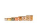 Round storage jars with bamboo lids, set of 4, 800ml