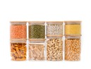 Round storage jars with bamboo lids, set of 4, 800ml