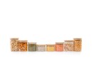 Round storage jars with bamboo lids, set of 4, 800ml