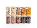 Bocaux de conservation étroits de 10 cm de haut avec couvercles en bambou, lot de 10