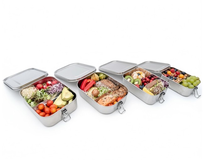 Lunch box with roll clips 1200 ml