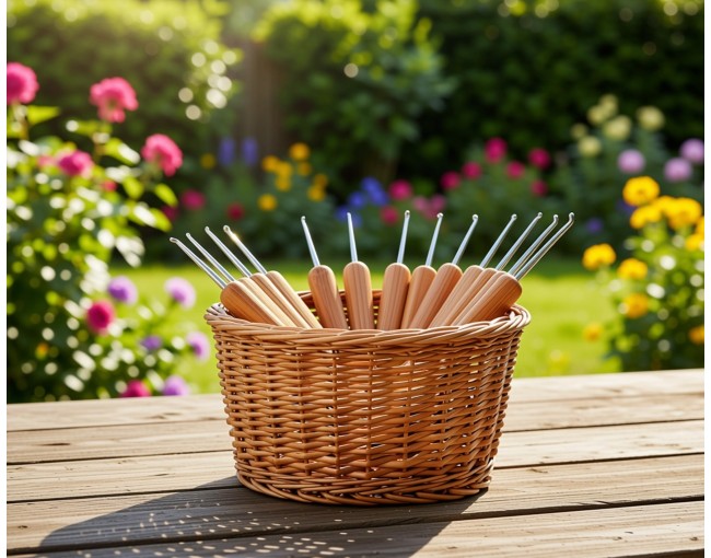 Häkelnadeln Bambus und Metall