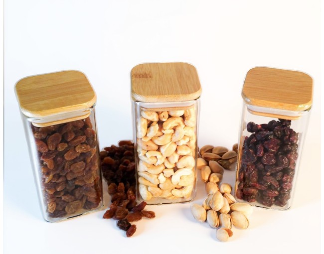 Gift set of narrow square storage jars, set of 12