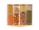 Round storage jars with bamboo lids, set of 4, 800ml