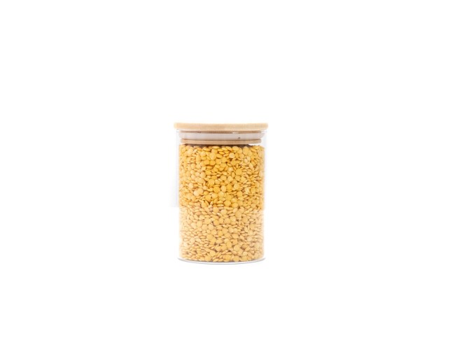 Barattoli rotondi con coperchio in bambù, set da 4, 800 ml