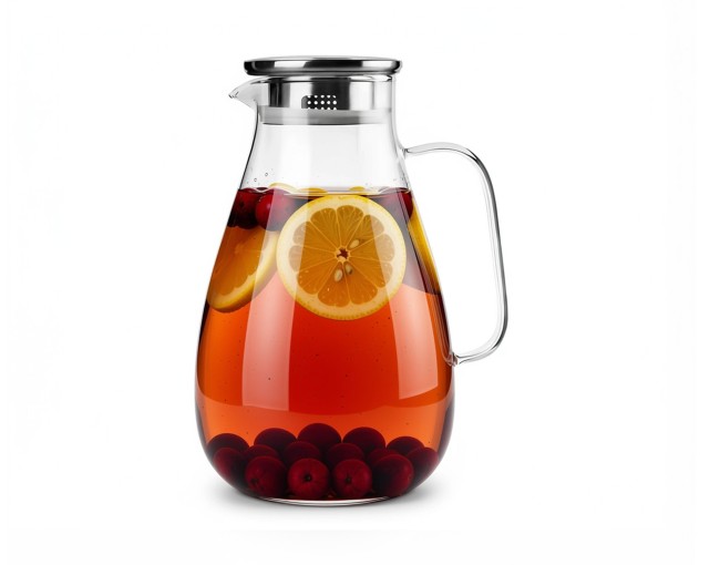 Glaskaraffe mit Edelstahldeckel 2200 ml