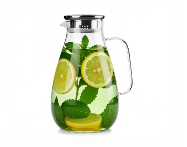 Glass carafe with stainless steel lid 1800 ml