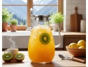 Caraffa in vetro con coperchio in acciaio inox 1800 ml