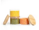 Square storage jars, stackable, set of 3
