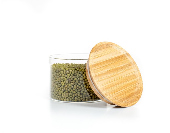 Square storage jars, stackable, set of 3