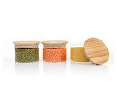Runde Vorratsgläser Stapelbar 8cm hoch 3er Set Ø10cm