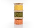 Square storage jars, stackable, set of 3