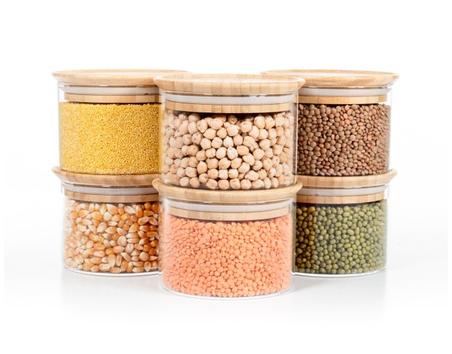 Runde Vorratsgläser Stapelbar 8cm hoch 6er Set Ø10cm