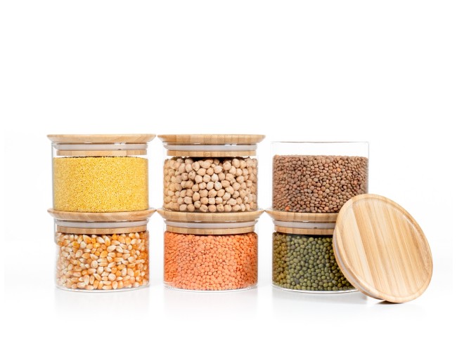 Runde Vorratsgläser Stapelbar 8cm hoch 6er Set Ø10cm