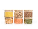 Square storage jars, stackable, set of 3