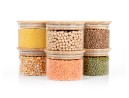 Square storage jars, stackable, set of 3