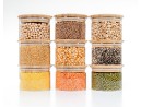 Square storage jars, stackable, set of 3