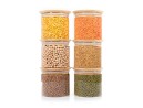 Square storage jars, stackable, set of 3
