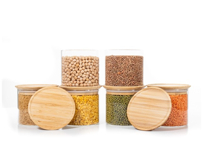 Bocaux de rangement carrés, empilables, lot de 3