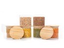 Square storage jars, stackable, set of 3