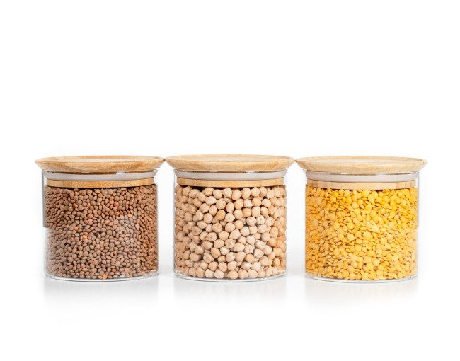 Runde Vorratsgläser Stapelbar 10cm hoch 3er Set Ø10cm