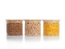 Runde Vorratsgläser Stapelbar 10cm hoch 3er Set Ø10cm