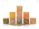 Square storage jars, stackable, set of 3