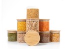 Square storage jars, stackable, set of 3