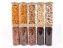 Bocaux de conservation étroits de 16 cm de haut avec couvercles en bambou, lot de 10