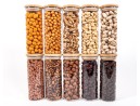 Schmale Gewürzgläser 16 cm hoch Bambusdeckel 10er Set